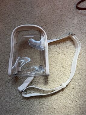 Clear PVC Crossbody Bag with White Trim
